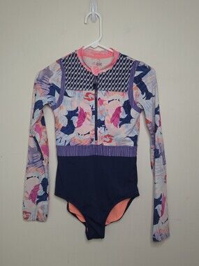 Athleta Girl Long Sleeve One Piece Swimsuit Sz XL /14